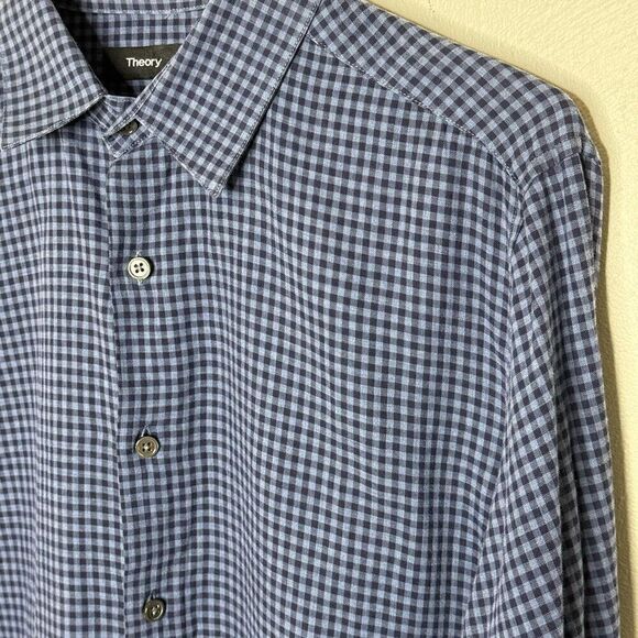 Theory Checkerboard Button Down Plaid Shirt - Men’s US M - Picture 3 of 7